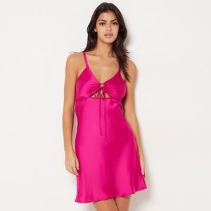 Orchid Vibrant Pink Satin Dress | Small